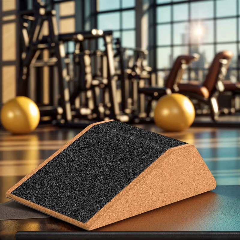 2Pcs Squat Wedge Block Cork Professional Ramp Platform Calf Raise Block for Lowe