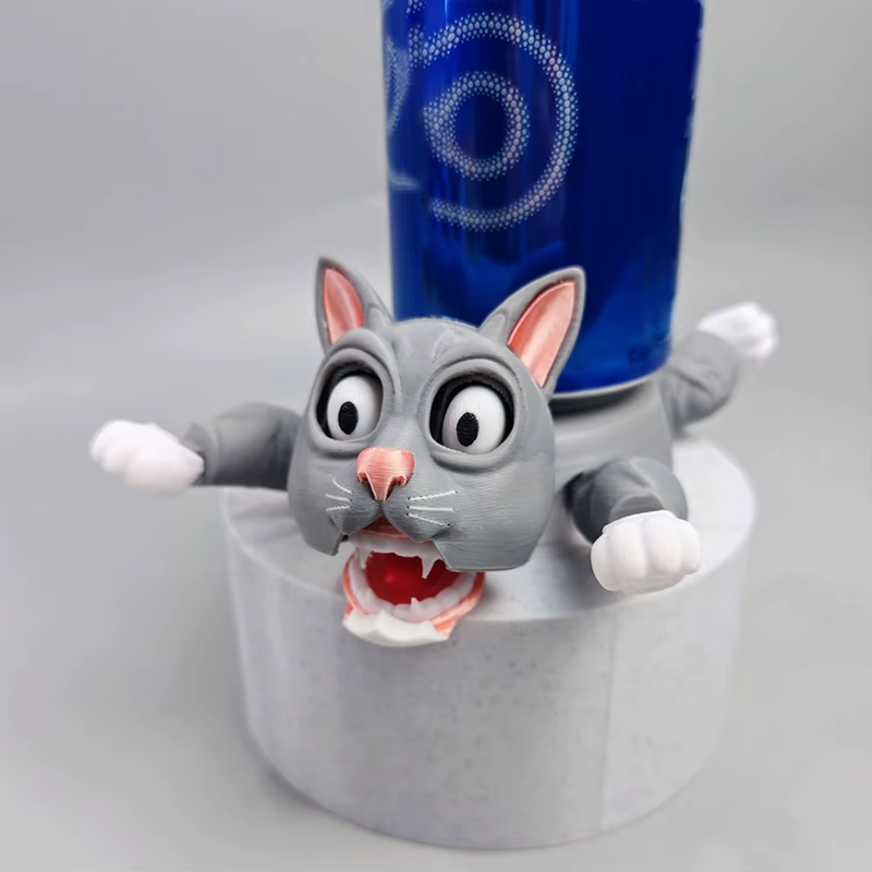 Creative Cat Coasters Funny Panicked 3D Printed Cat Cup Pad Heat Insulated Novel