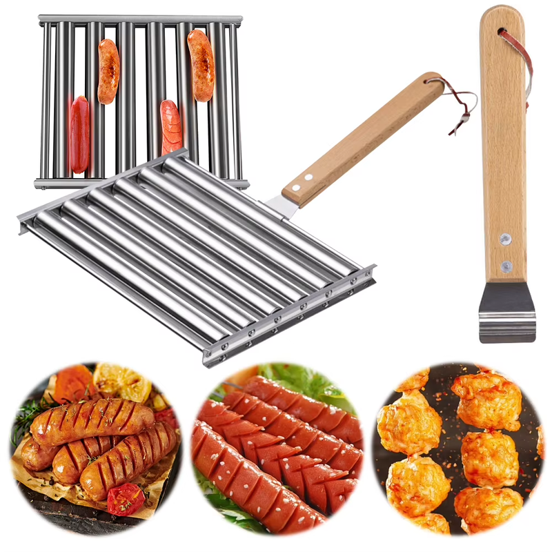 Stainless Steel Hot Dog Grill Roller 5 Hot Dog Capacity Hot Dog Roller Sausage R