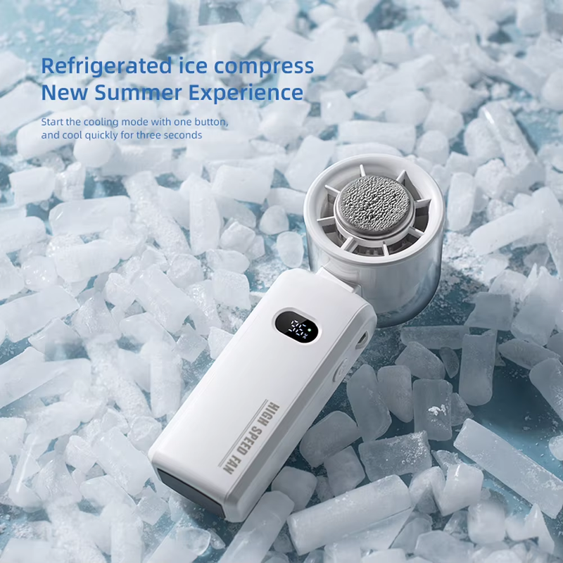 2025 New Handheld Turbo Fan 3600Mah Rechargeable Mini Pocket Air Cooling Fans wi