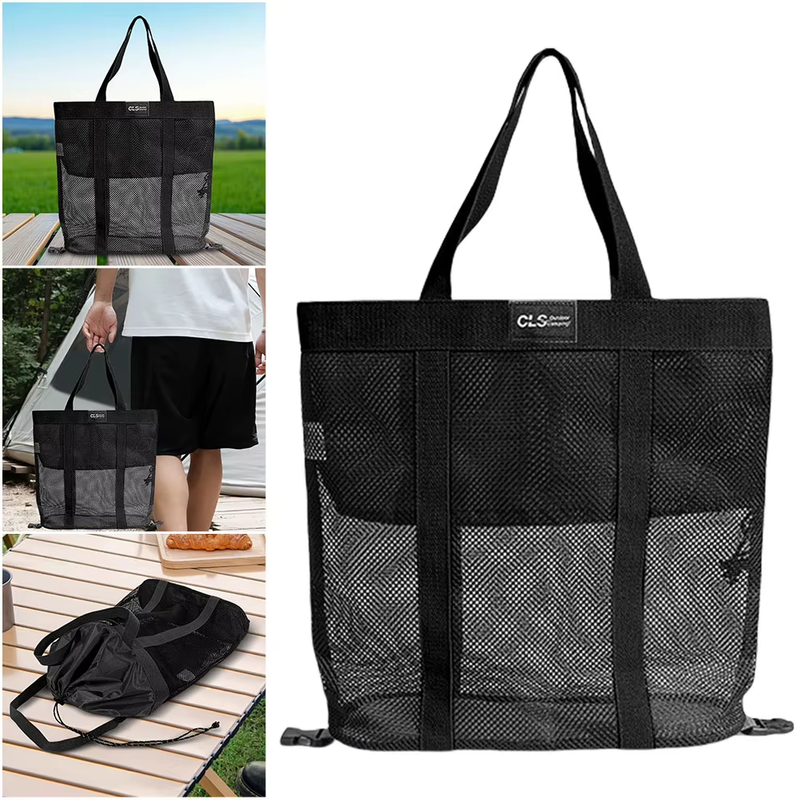 Outdoor Camping Handbag Large Capacity Foldable Beach Handbag Folding Picnic Bag