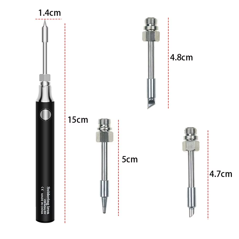 Wireless Soldering Iron Kit 3 Temperature Adjustment Mini Electric Solder Iron P