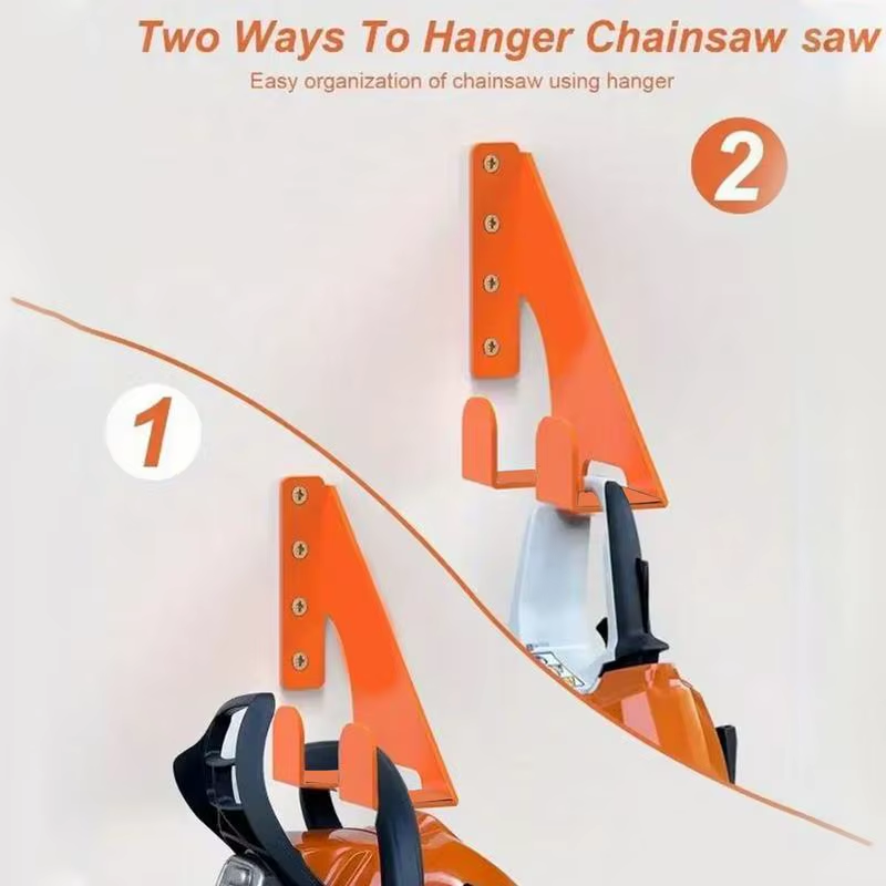 Chainsaw Hanger High-Strength Chainsaw Wall Mount Hanger Metal Rustproof Bracket