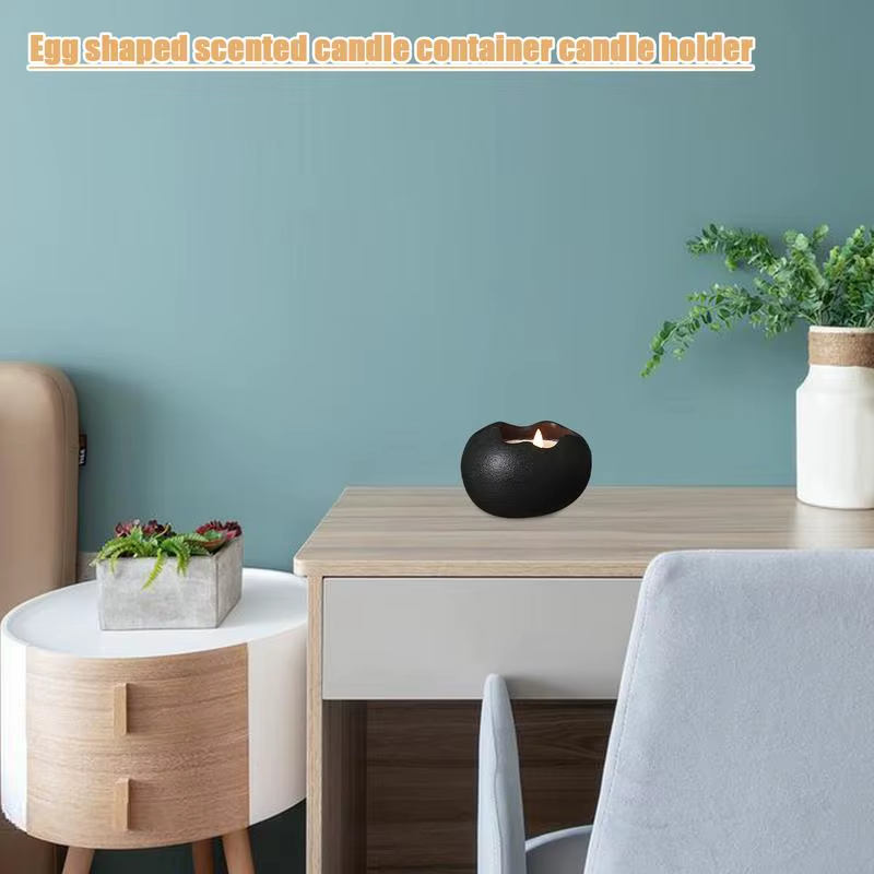 Cute Candle Holders Scented Candle Container Holder Egg Shaped Ceramic Candlesti