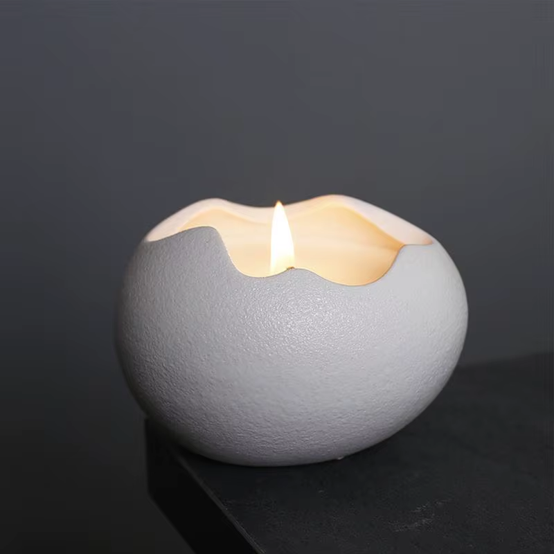 Cute Candle Holders Scented Candle Container Holder Egg Shaped Ceramic Candlesti
