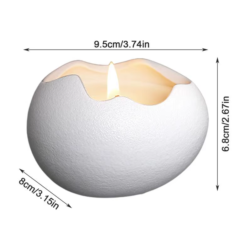 Cute Candle Holders Scented Candle Container Holder Egg Shaped Ceramic Candlesti