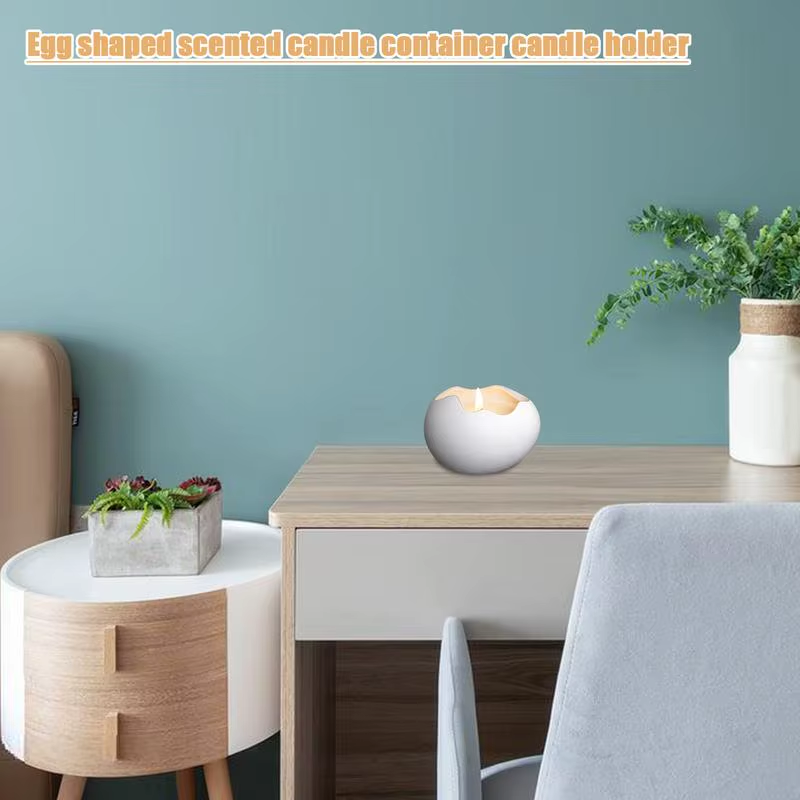 Cute Candle Holders Scented Candle Container Holder Egg Shaped Ceramic Candlesti