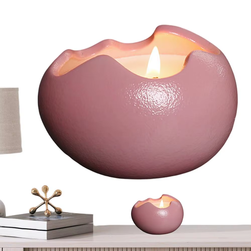 Cute Candle Holders Scented Candle Container Holder Egg Shaped Ceramic Candlesti