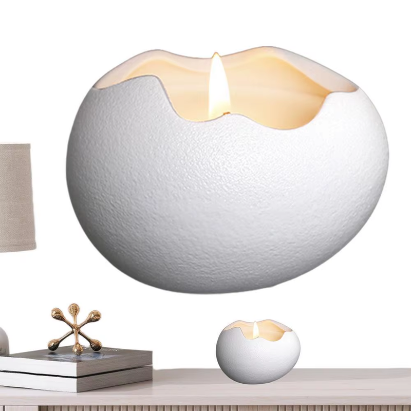 Cute Candle Holders Scented Candle Container Holder Egg Shaped Ceramic Candlesti