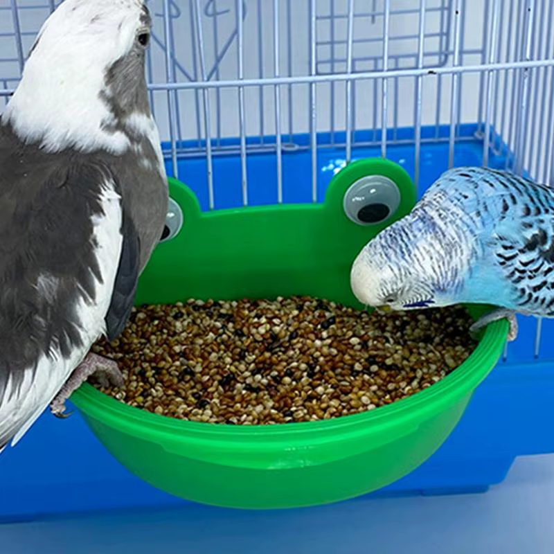 Bird Bowls for Cage Bird Food Container Splash-Proof Lovebird Bathing Dish for G