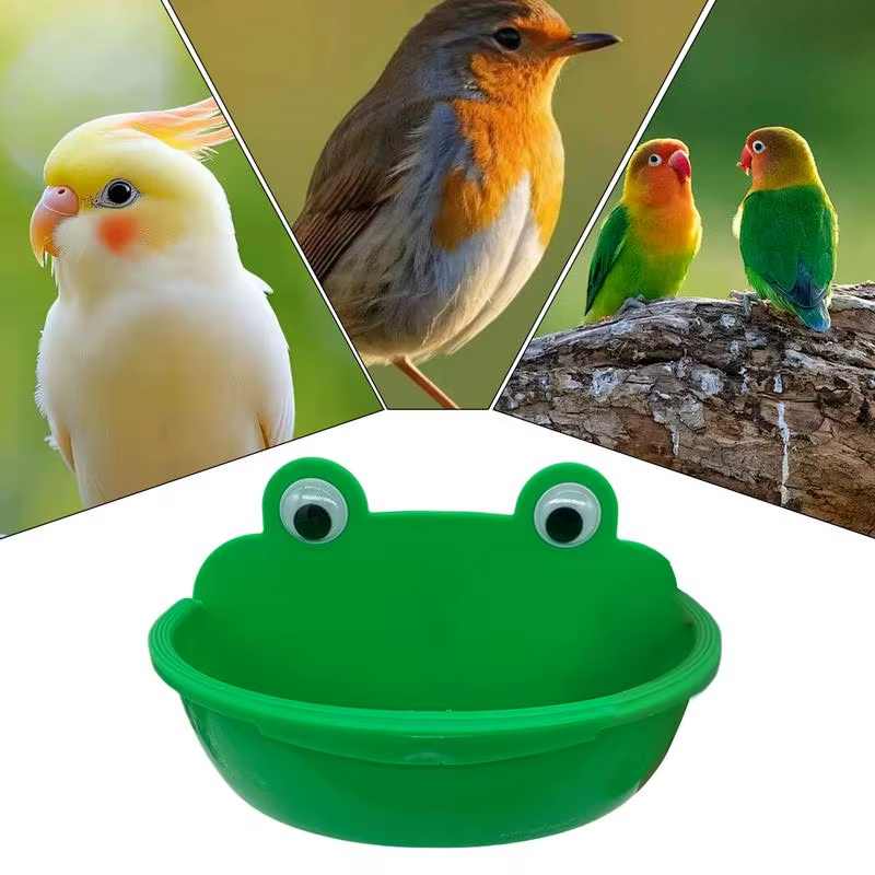 Bird Bowls for Cage Bird Food Container Splash-Proof Lovebird Bathing Dish for G