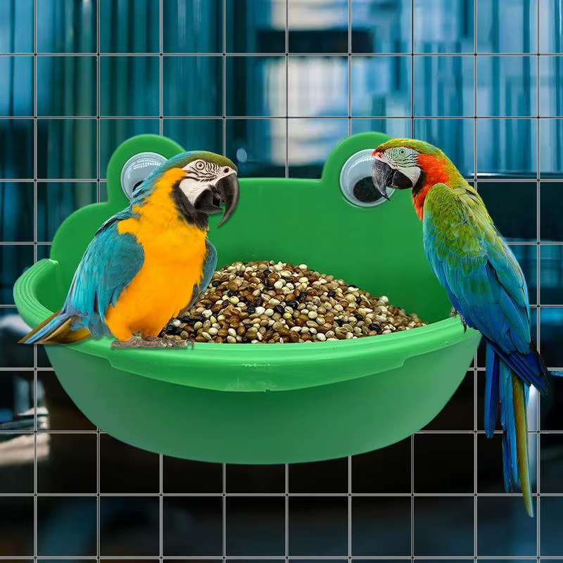 Bird Bowls for Cage Bird Food Container Splash-Proof Lovebird Bathing Dish for G