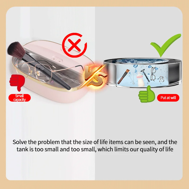 -Portable Ultrasonic Cleaner,Fruit Vegetable Ultrasound Cleaning, Jewelry Glasse