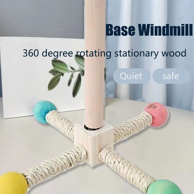 Bird Perch Toy Bird Cage Perch Stand Rotating Interactive Foraging Wooden Chewer
