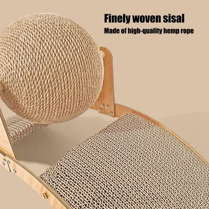 Cat Scratching Board Kitten Grinding Claw Toy Arch Bridge Sisal Scratcher Wooden