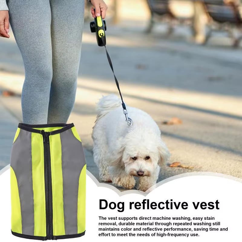 Hunting Dog Vest Fluorescent Dog Vest High Visibility Puppy Jacket with Zipper T