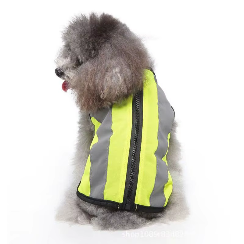 Hunting Dog Vest Fluorescent Dog Vest High Visibility Puppy Jacket with Zipper T
