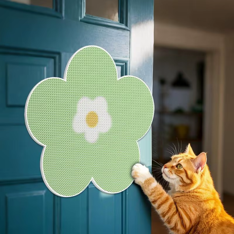 Cat Scratching Pad for Wall Kitten Floor Scratcher Mat Flower Shape Kitten Scrat