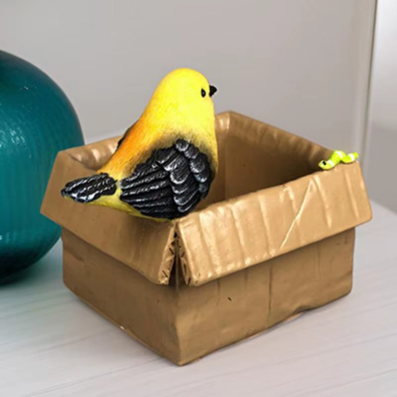 Bird Resin Statue Tabletop Ornament Bird Figurine Decor Decorative Animal Decora