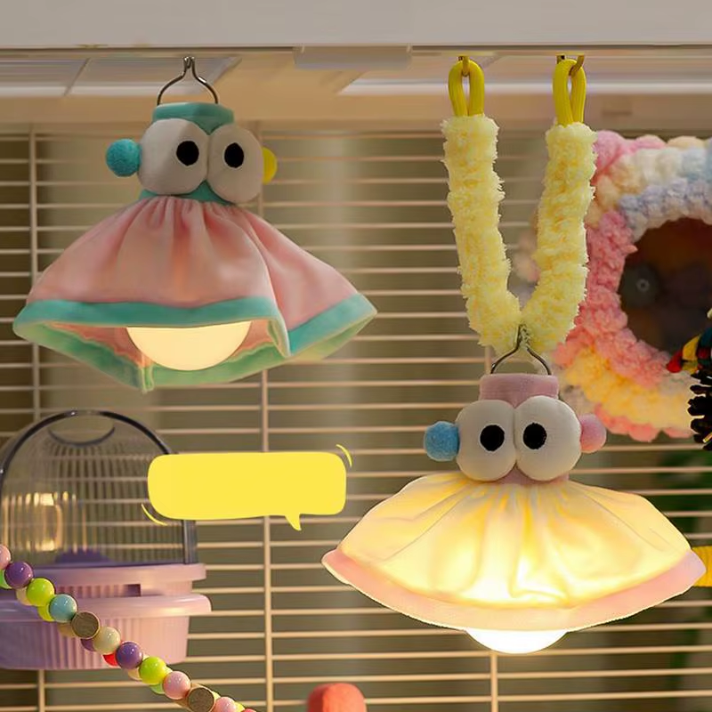 Parrot Light Bird Cage Decoration Dimmable Plush Parrot-Shaped Bulb for Terrariu