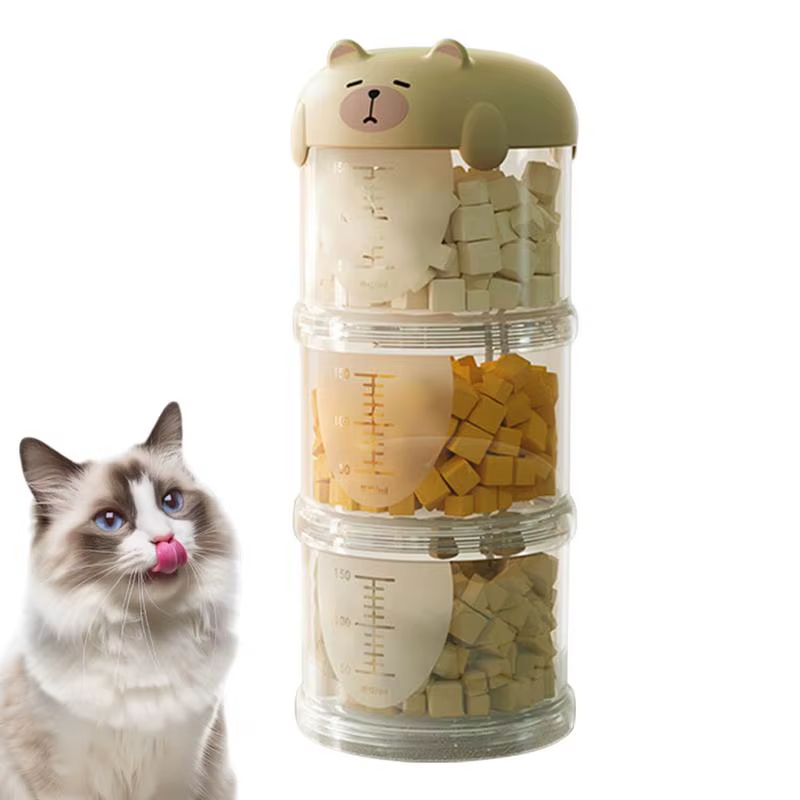 Dog Treat Container Clear Dog Treat Jar Food Dispenser Stackable Decorative Port
