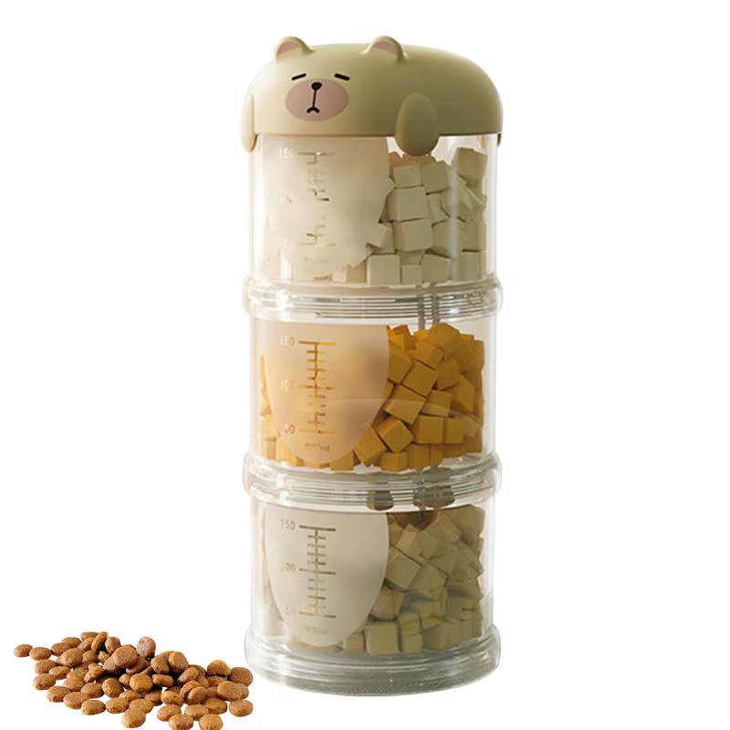 Dog Treat Container Clear Dog Treat Jar Food Dispenser Stackable Decorative Port
