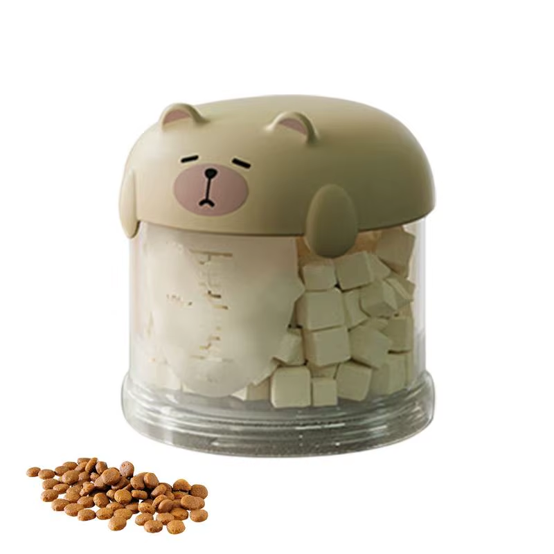 Dog Treat Container Clear Dog Treat Jar Food Dispenser Stackable Decorative Port