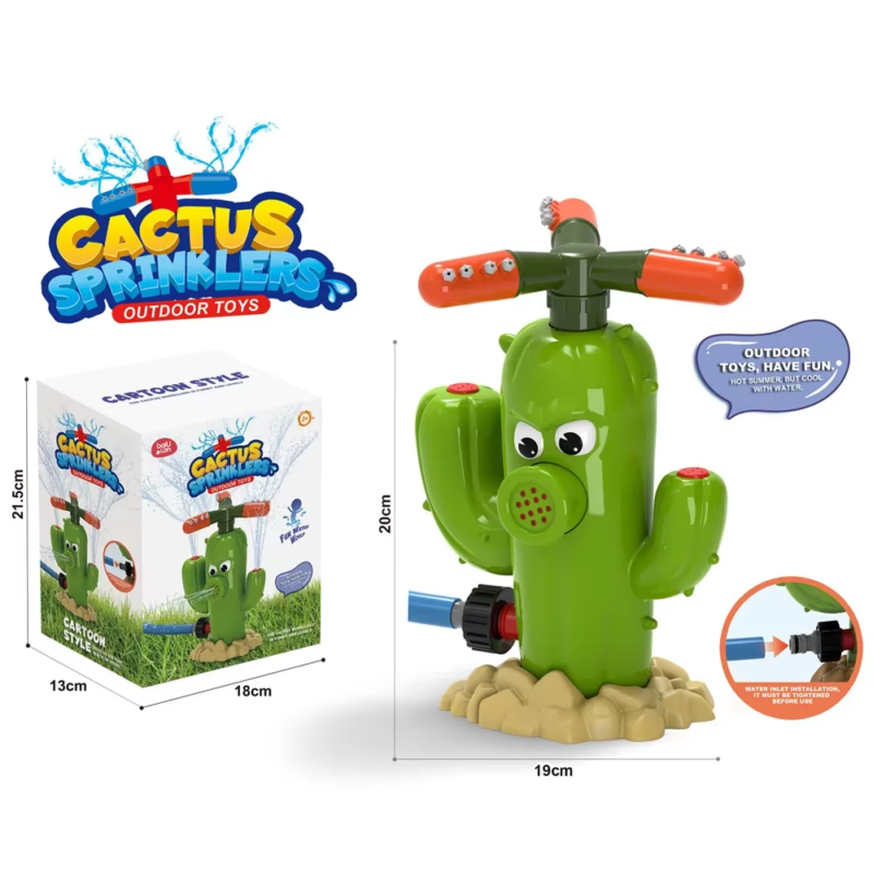 Water Spray Toy Cactus Sprinkler Outdoor Backyard Garden Water Toys Summer Yard