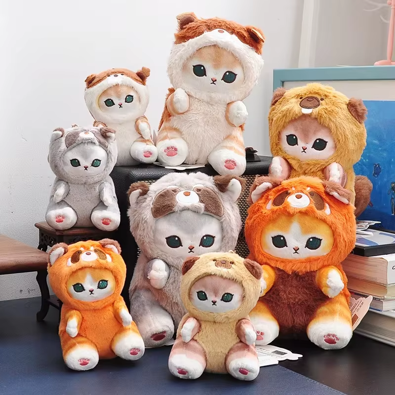 Original Mofusand Long Tail Animals Series 10/20Cm Plush Doll Cute Shark Cat Sof