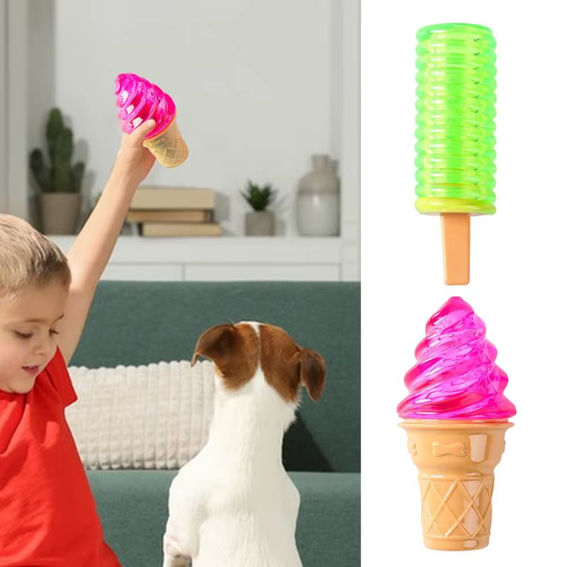 Aggressive Dog Chew Toys Dog Toys for Aggressive Chewers Silicone Ice Cream Inte