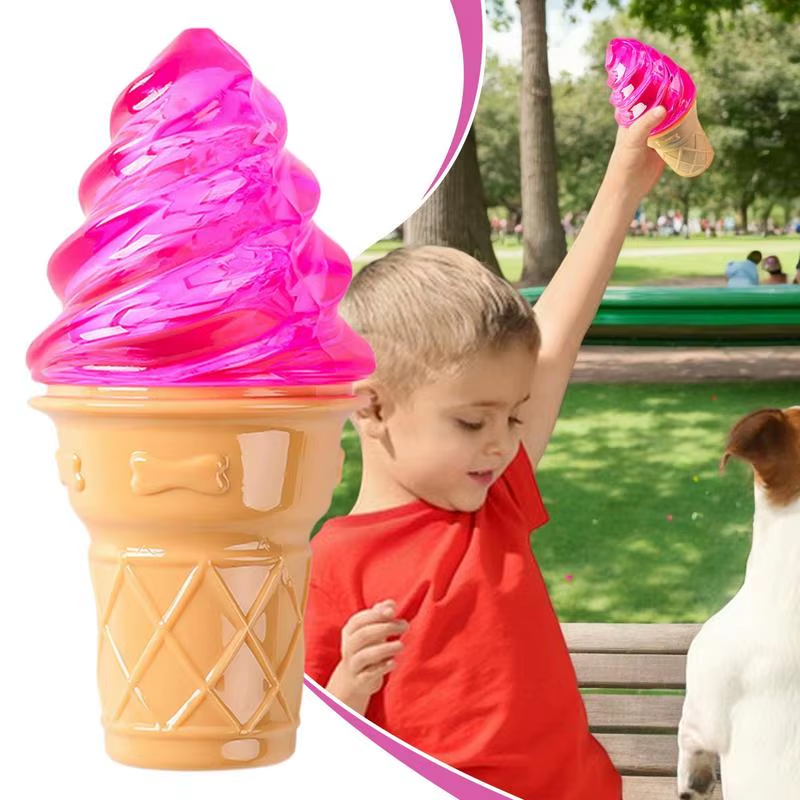 Aggressive Dog Chew Toys Dog Toys for Aggressive Chewers Silicone Ice Cream Inte