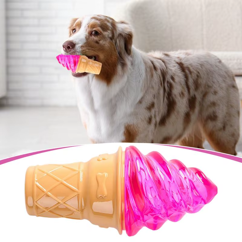 Aggressive Dog Chew Toys Dog Toys for Aggressive Chewers Silicone Ice Cream Inte