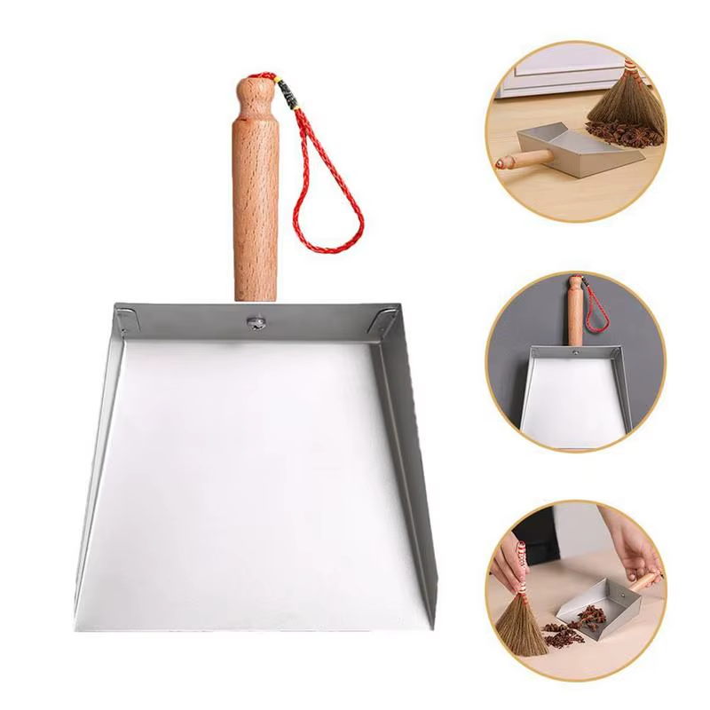 Small Metal Dust Pan Desk Cleaner Stainless Steel Dustpan Portable Wide Dust Pan