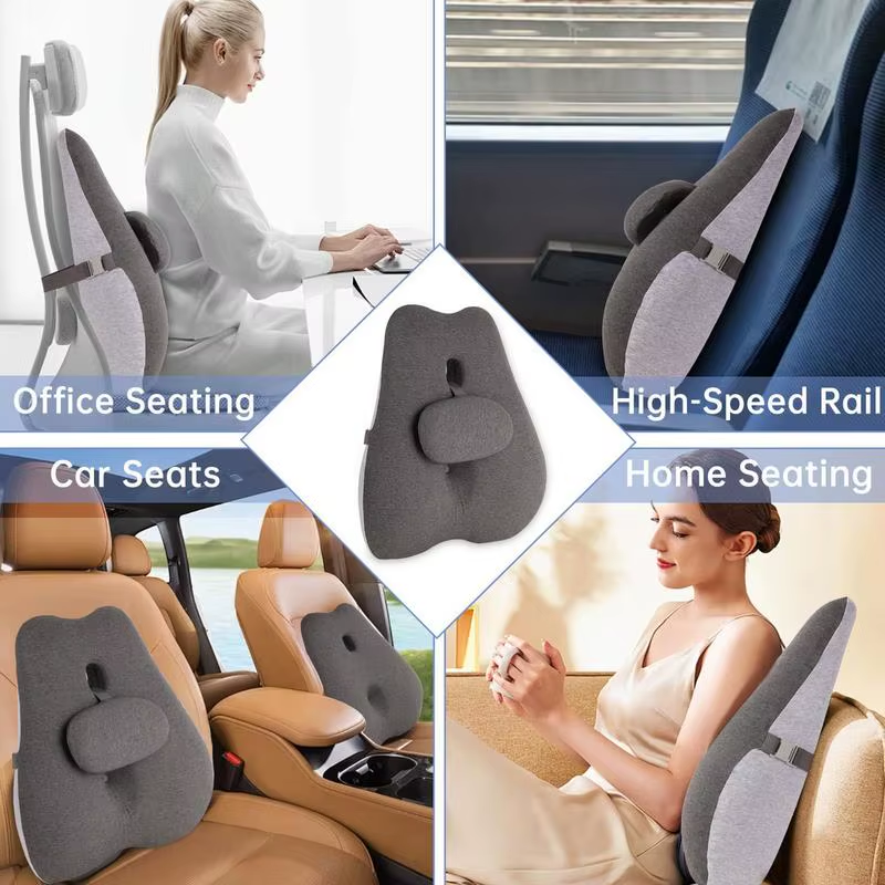 Lower Back Pillow Desk Chair Back Support Cushion Adjustable Supportive Portable