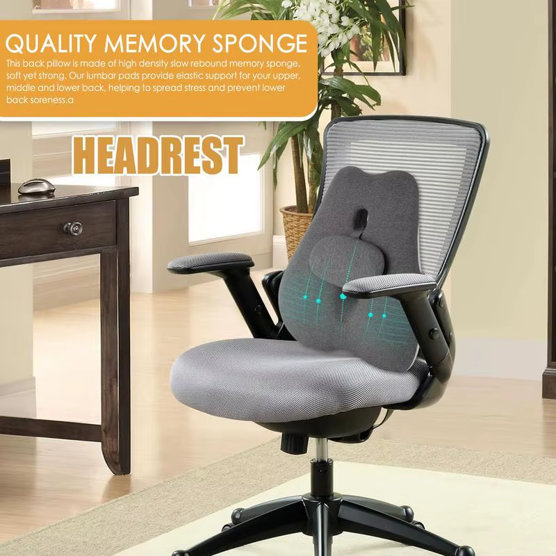 Lower Back Pillow Desk Chair Back Support Cushion Adjustable Supportive Portable
