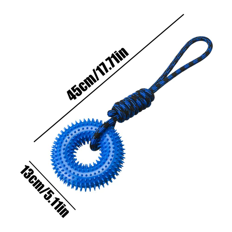 Dog Toy Squeaky Teething Spiky Ring for Puppy Aggressive Chew Indestructible Dog