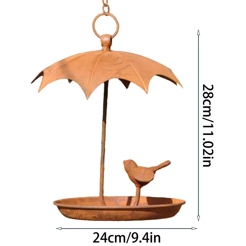 Balcony Bird Feeder Bird Water Feeder Weatherproof Metal Decorative Animal Feedi