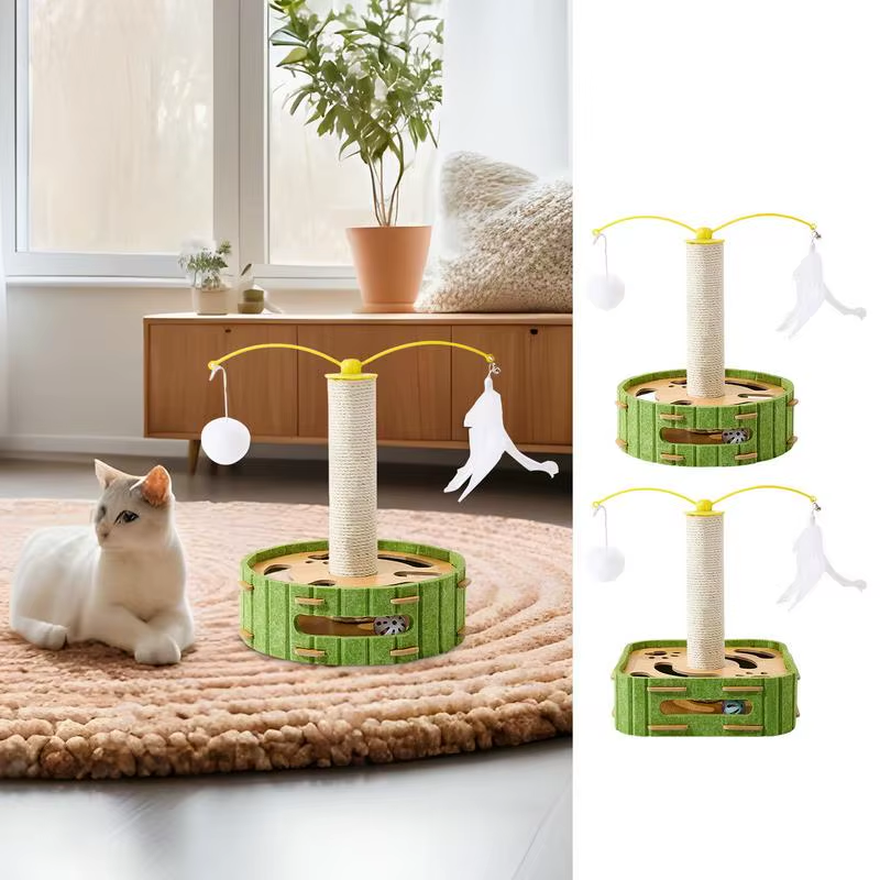 Cat Scratch Post Sisal Cat Scratching Post Kitten Interactive Toy Indoor Exercis