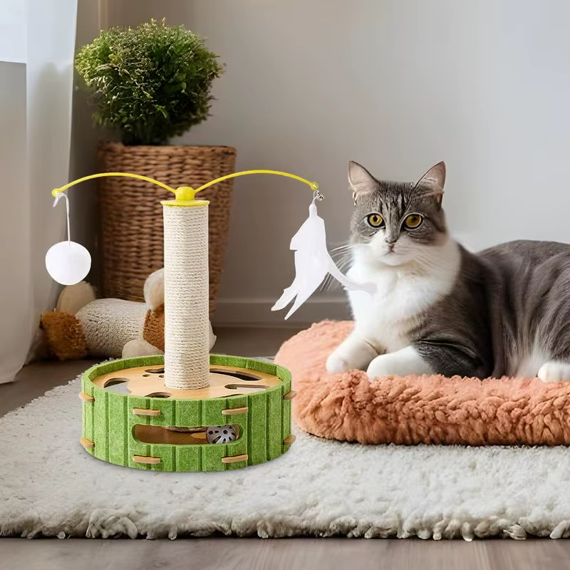 Cat Scratch Post Sisal Cat Scratching Post Kitten Interactive Toy Indoor Exercis