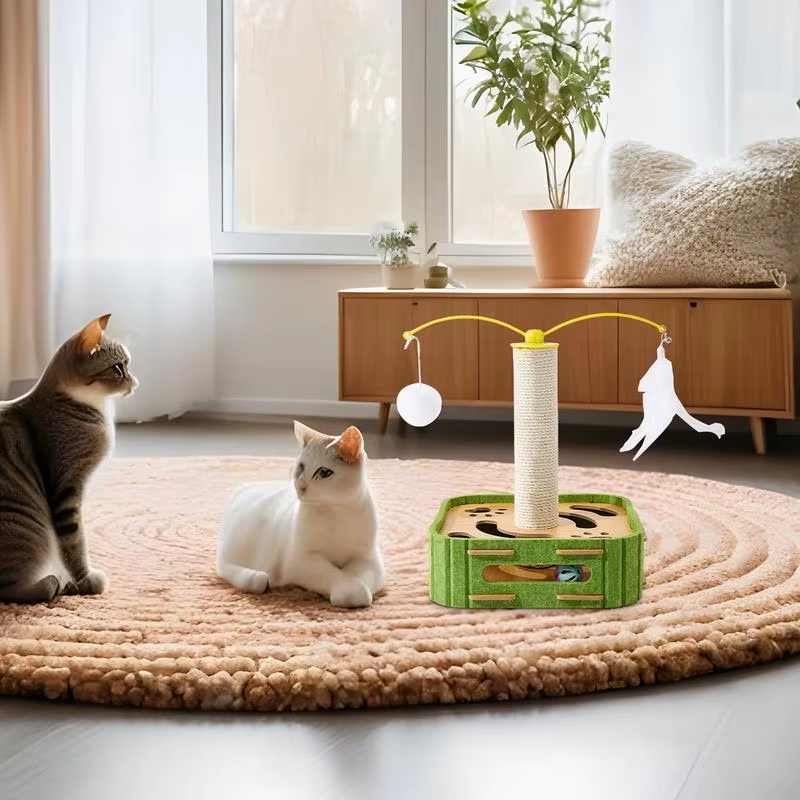 Cat Scratch Post Sisal Cat Scratching Post Kitten Interactive Toy Indoor Exercis