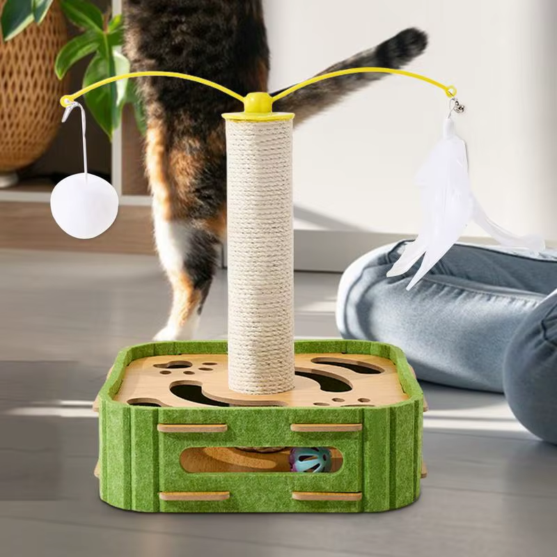 Cat Scratch Post Sisal Cat Scratching Post Kitten Interactive Toy Indoor Exercis