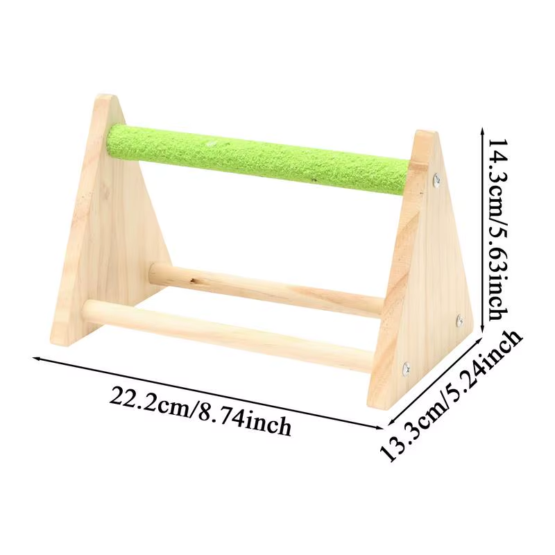 Bird Perch Wood Bird Playground Triangle Perch Playground for Parakeet Canary Co