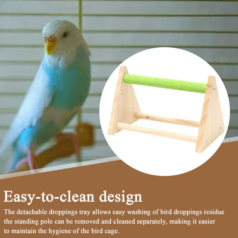 Bird Perch Wood Bird Playground Triangle Perch Playground for Parakeet Canary Co