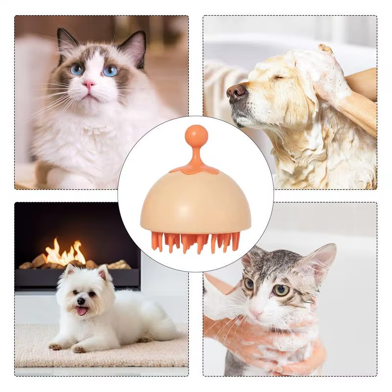 Dog Shampoo Brush Bathing Brush for Dog Bath Shampoo Silicone Pet Accessories Gr