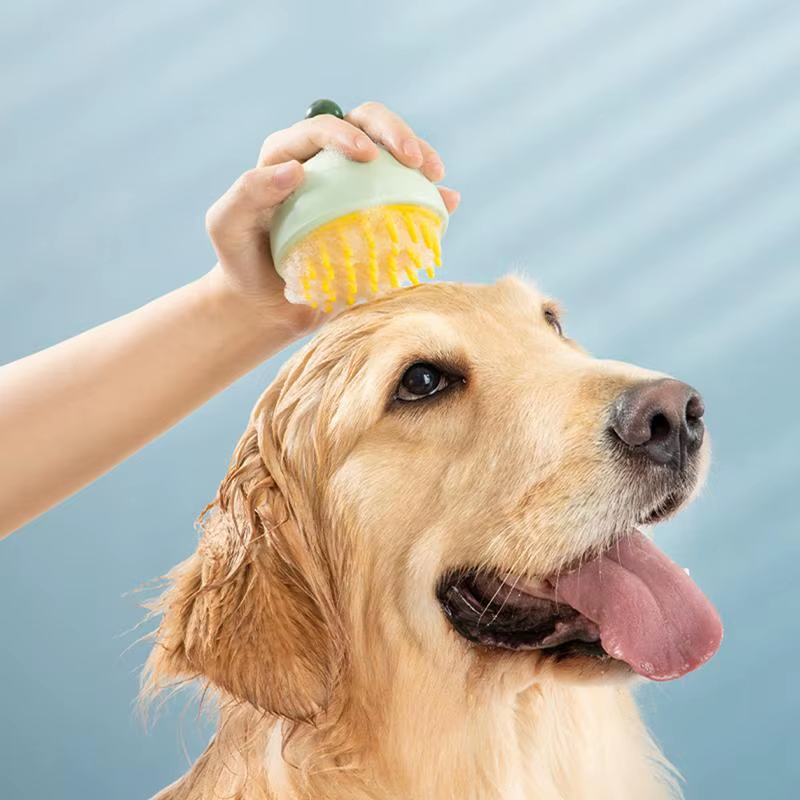 Dog Shampoo Brush Bathing Brush for Dog Bath Shampoo Silicone Pet Accessories Gr