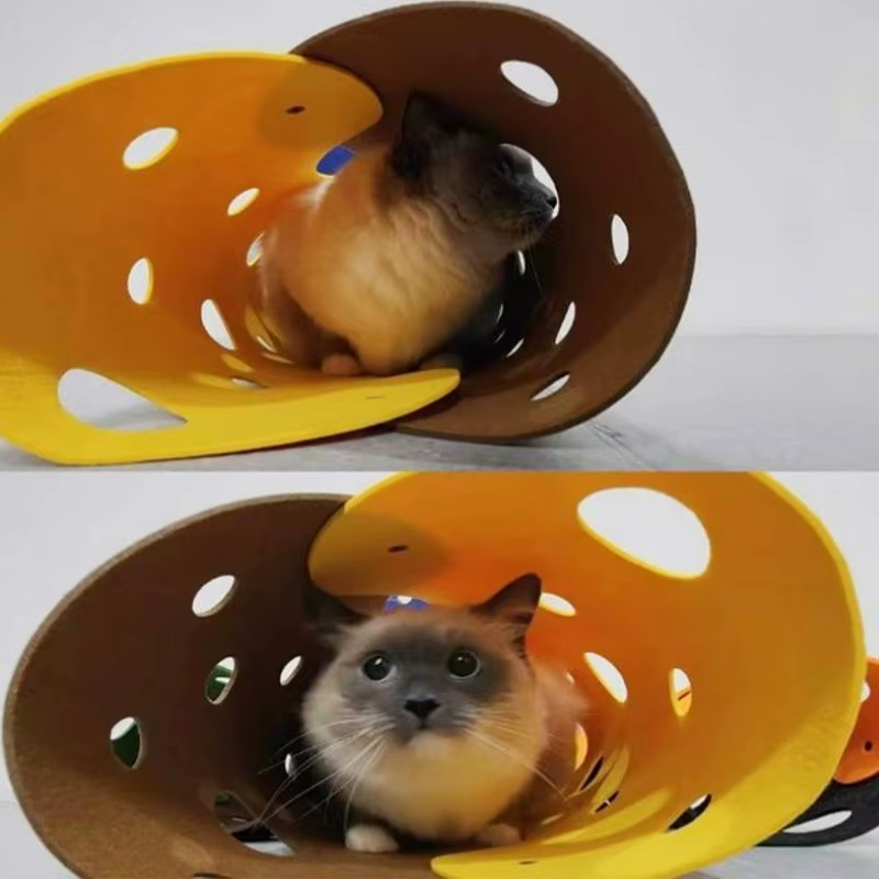 Cat Tunnel Bed Washable Hiding Nest for Kitten Felt Washable Tunnel Nest Bed Toy