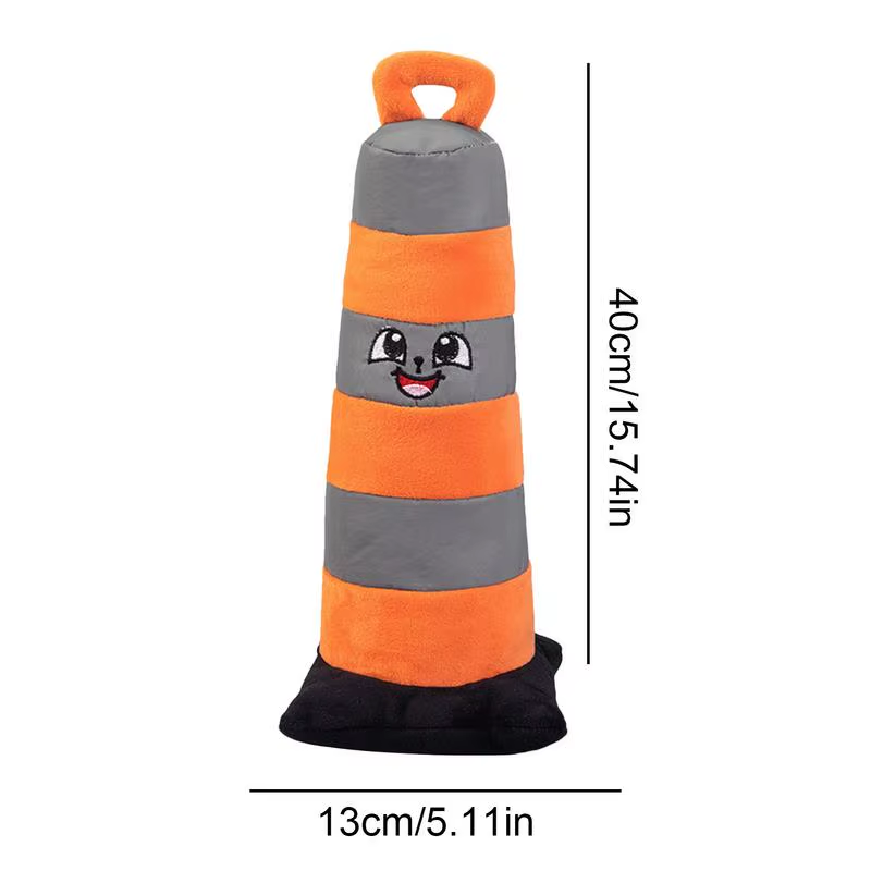 Dog Interactive Plush Toy Plush Traffic Cone Pet Puppy Interactive Toy Reaction