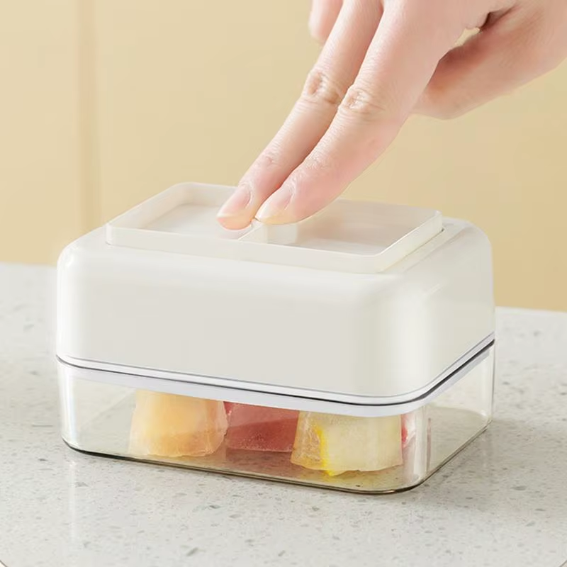 Ice Molds Freezer Ice Molds with Lid and Bin 6-Grid Design Food Grade Storage Ba