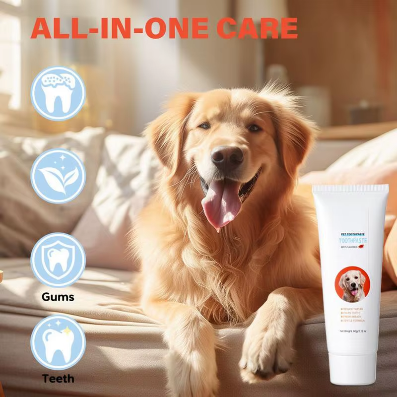 Dog Tooth Brushing Kit Dog Teeth Cleaner Beef Flavor Freshens Breath Tooth Paste