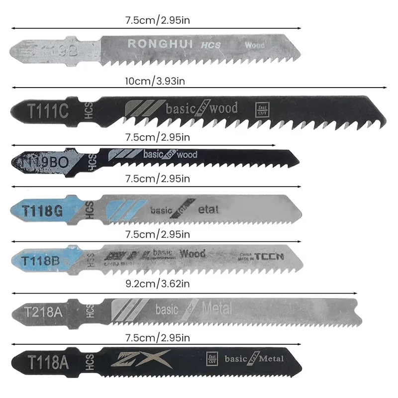 20 Pieces Jigsaw Blades Set T-Shaft HCS Assorted Jig Saw Blades for Wood Plastic
